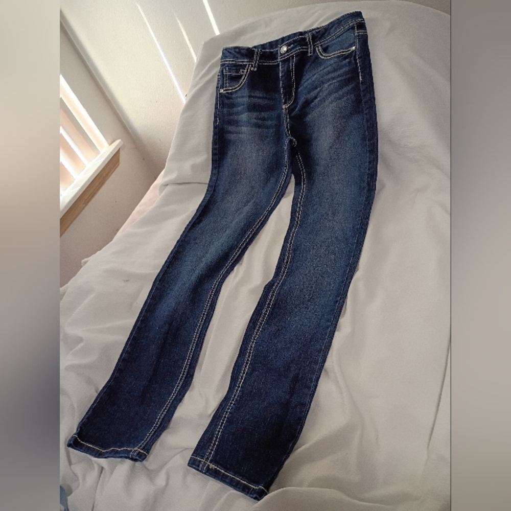 Faded Glory Dark Blue girl Skinny Jeans Excellent Condition Size 14